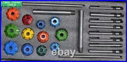 12 Pcs Carbide Tipped Valve Seat Cutter Kit 45,30,70 Deg With 8 Setms Guides