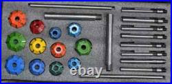 12 Pcs Carbide Tipped Valve Seat Cutter Kit 45,30,70 Deg With 8 Setms Guides