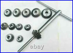 12 Piece Valve Seat & Face Cutter Set Of 12 Pcs Carbon Steel With Metal Box IND