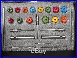 14 pcs VALVE SEAT CUTTER KIT CARBIDE TIPPED WITH 3 STEMS + 3 REMR+2 DRV ARBOURS