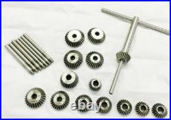 15 Piece Valve Seat & Face Cutter Set Of 15 Pcs Carbon Steel With Wooden Box
