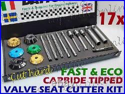 17x 3 Angle Cut VALVE SEAT CUTTER KIT 30 MM-32 MM 30-45-60 Deg CARBIDE TIPDD
