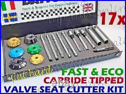 17x CHEVY SBC ALUMINIUM HEADS VALVE SEAT CUTTER KIT 3 ANGLE CUT CARBIDE TIPPED 17x CHEVY SBC ALUMINIUM HEADS VALVE SEAT CUTTER KIT 3 ANGLE CUT CARBIDE TIPPED