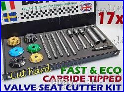 17x DAYTONA VALVE SEAT CUTTER KIT GMC CHEVY LS3 30-45-60 3 ANGLES CUT CARBIDE