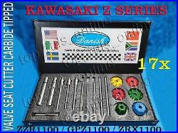 17x KAWASAKI ZZR1100/GPZ1100/ZRX1100 VALVE SEAT CUTTER KIT CARBIDE 3 ANGLES CUT