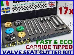 17x Small Block Chevy Heads VALVE SEAT CUTTER KIT 3 ANGLE CUT CARBIDE TIPPED
