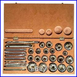 20 Pcs Valve Seat & Face Cutter Set For Vintage Cars & Bikes In Wooden Box