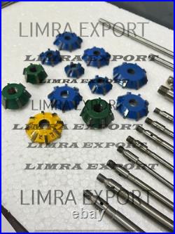 24x Carbide Tipped Valve Seat Cutter Set For Motorcycles With Reamers & Guides