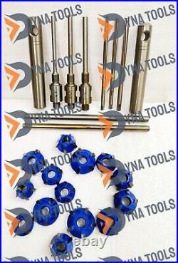 24x Motorcycles Heads Valve Seat Cutter Set CARBIDE TIPPED Guide Stem Reamers #