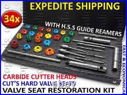 24x VALVE SEAT CUTTER KIT CARBIDE TIPPED KTM, HONDA, KAWASAKI, HYOSUNG HEADS BOXED