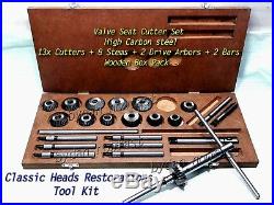 24x VALVE SEAT CUTTER KIT HIGH CARBON STEEL TOOLS FOR VINTAGE BLOCK HEADS HQ