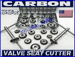 33x VALVE SEAT CUTTER HIGH CARBON STEEL 30-45-70 DEGREE 2x ARBORS METAL BOXED