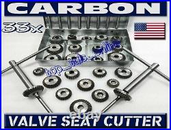 34x VALVE SEAT CUTTER SET HIGH CARBON STEEL VINTAGE HEADS FORD, CHEVY CHRYSLER