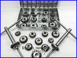 34x VALVE SEAT CUTTER SET HIGH CARBON STEEL VINTAGE HEADS FORD, CHEVY CHRYSLER