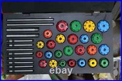37x VALVE SEAT CUTTER SET CARBIDE TIPPED FOR CHEVY, FORD. GMC, CATERPILLAR, KOMATSU 37x VALVE SEAT CUTTER SET CARBIDE TIPPED FOR CHEVY, FORD. GMC, CATERPILLAR, KOMATSU
