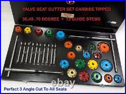 38x VOLKSWAGEN, PORSCHE, AUDI 3 Angle Cut Valve Seat Cutter Kit Carbide Tipped