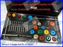 3 Angle Cut Valve Seat Cutter Set Carbide Tipped Performance Head Job