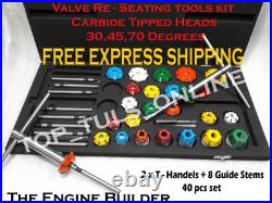 40x VALVE SEAT CUTTER KIT CARBIDE TIPPED FOR VINTAGE AND MODERN ENGINES BOXED