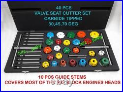 40x VALVE SEAT CUTTER KIT CARBIDE TIPPED FOR VINTAGE AND MODERN ENGINES BOXED