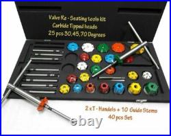 40x VALVE SEAT CUTTER KIT CARBIDE TIPPED FOR VINTAGE AND MODERN ENGINES BOXED 40x VALVE SEAT CUTTER KIT CARBIDE TIPPED FOR VINTAGE AND MODERN ENGINES BOXED
