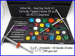 40x VALVE SEAT CUTTER KIT CARBIDE TIPPED FOR VINTAGE AND MODERN ENGINES BOXED 40x VALVE SEAT CUTTER KIT CARBIDE TIPPED FOR VINTAGE AND MODERN ENGINES BOXED
