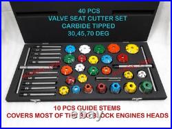 40x VALVE SEAT CUTTER KIT CARBIDE TIPPED FOR VINTAGE AND MODERN ENGINES BOXED