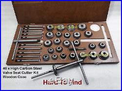 40x VALVE SEAT CUTTER KIT HIGH CARBON STEEL 1.1/4 TO 2.1/8 + 10 X GUIDE STEMS