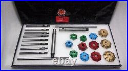 40x VALVE SEAT CUTTER SET CARBIDE TIPPED 10 GUIDE STEMS 30+45+70 DEGREE CUTR HED