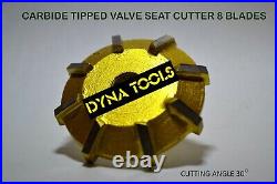 40x VALVE SEAT CUTTER SET CARBIDE TIPPED 10 GUIDE STEMS 30+45+70 DEGREE CUTR HED
