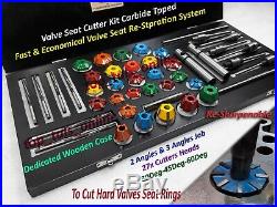 44x VALVE SEAT CUTTER KIT CARBIDE TIPPED 3 ANGLES CUT PERFORMER TOOLS CUT HARD