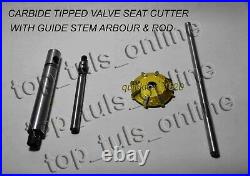 6x VALVE SEAT CUTTER CARBIDE TIPPED 36 mm 30-45-60 + 7 mm guide stem & arbor