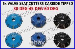 6x VALVE SEAT CUTTER KIT 1.780-1.480 30-45-60 DEG CARBIDE TIPPED
