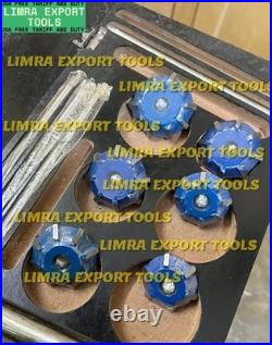 6x VALVE SEAT CUTTER KIT 1.780-1.480 30-45-60 DEG CARBIDE TIPPED BEST