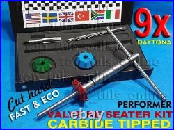 9x DAYTONA VALVE SEAT CUTTER SET CARBIDE TIPPED CHEVY STROKER BIG BLOCK HEADS