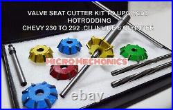 CARBIDE TIPPED VALVE SEAT CUTTERS KIT CHEVY 230 to 292 INLINE 6 and SMALL BLOCK