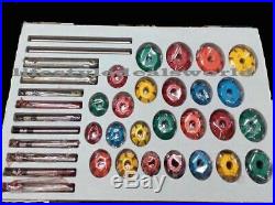 CARBIDE TIPPED VALVE SEAT CUTTERS SET 25 pcs FOR VINTAGE AND MODREN ENGINES TOOL