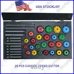 Carbide Valve Seat Cutter Set Tipped 37 For Chevy, Ford. Gmc, Caterpillar, Komtus Carbide Valve Seat Cutter Set Tipped 37 For Chevy, Ford. Gmc, Caterpillar, Komtus