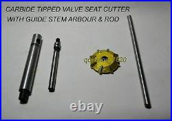 Engine Valve Restoration Carbide Tipped Seat Cutters Kit + 8 Guide Stems Boxed