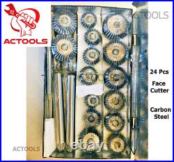 Engine Valve Seat High Carbon Steel Hcs Face Cutter Set 24 Pcs USA ACTOOLS