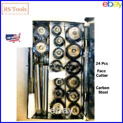Engine Valve Seat High Carbon Steel Hcs Face Cutter Set 24 Pcs USA RSTOOLS