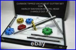 Harley Davidson Shovel Head Valve Seat Cutter Kit Carbide Tipped 3 Angle Cut@NEW