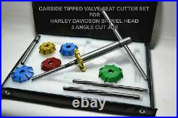 Harley Davidson Shovel Head Valve Seat Cutter Kit Carbide Tipped 3 Angle Cut@qw
