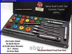 Honda, Suzuki, Kaw Bikes Valve Seat Cutter Set Carbide Tipped + Reams +guide Stems Honda, Suzuki, Kaw Bikes Valve Seat Cutter Set Carbide Tipped + Reams +guide Stems
