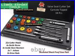 Honda, Suzuki, Kaw Bikes Valve Seat Cutter Set Carbide Tipped + Reams +guide Stems