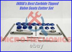 Honda, Suzuki, Kaw Bikes Valve Seat Cutter Set Carbide Tipped + Reams +guide Stems