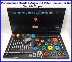 Hot Rod Upgrades 3 Angle Cut Valve Seat Cutter Set Carbide Tipped CHEVY, FORD