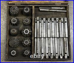 Kwik-Way Vintage Valve Seat Cutter Reseating Facing 32 pc Set 13 Cutting Heads