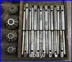 Kwik-Way Vintage Valve Seat Cutter Reseating Facing 32 pc Set 13 Cutting Heads