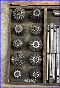 Kwik-Way Vintage Valve Seat Cutter Reseating Facing 32 pc Set 13 Cutting Heads