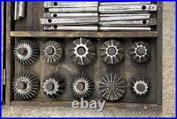 Kwik-Way Vintage Valve Seat Cutter Reseating Facing 32 pc Set 13 Cutting Heads